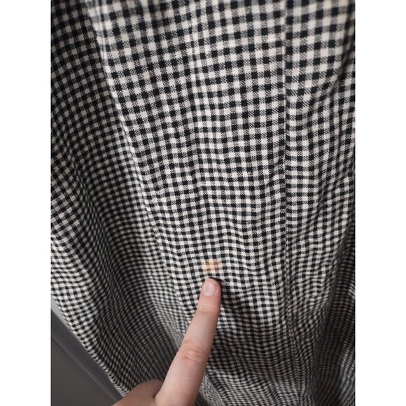 NWT Quince European Linen Scoop Neck Midi Black Gingham Dress Sz L Cottagecore - Picture 8 of 10